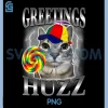 Greetings Huzz PNG, Funny Cat Meme Lovers Silly Cats Brainrot PNG