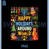 Happy Holidays Around A World PNG, Multicultural Celebration PNG
