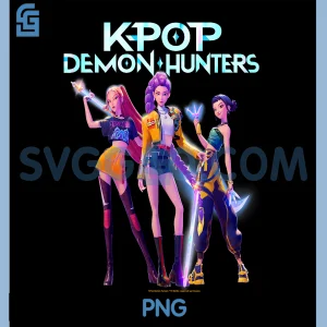 Kpop Demon Hunters Huntrx PNG, Heroic Poses Group Shot PNG