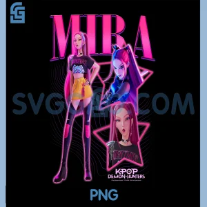 Kpop Demon Hunters Mira Showcase Retro PNG, Neon Poster PNG