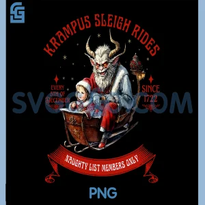 Krampus Sleigh Rides PNG, Merry Krampus Christmas Xmas Horror PNG