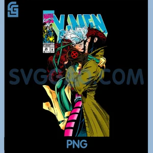 Marvel X-Men Gambit & Rogue PNG, Beautiful Couple Cover PNG