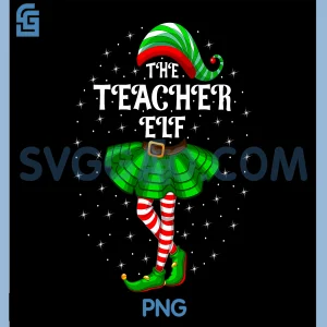 Xmas Family Matching PNG, The Teacher Elf Christmas PNG
