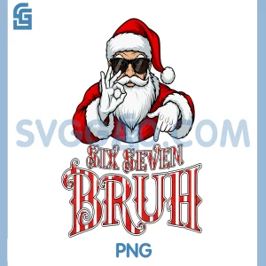 Funny Six Seven Bruh 67 PNG, Santa Meme Christmas 67 PNG