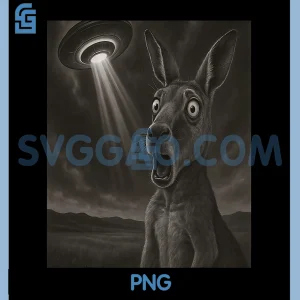 UFO Encounter Kangaroo PNG, Scene Alien Abduction Selfie PNG