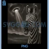 Zebra UFO Encounter PNG, Surprised Alien Abduction Selfie PNG