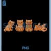 Gingerbread Cats Christmas PNG, Cat Xmas PNG