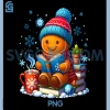 Gingerbread Reading Book PNG, Snowflake Christmas Holiday PNG