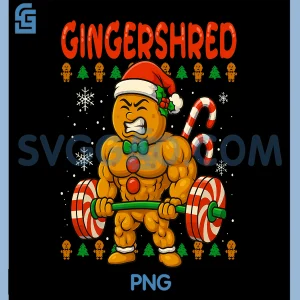 Gingershred PNG, Gingerbread Christmas PNG, Workout Gym PNG