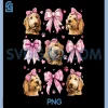 Golden Doodle Goldendoodle PNG, Coquette Bow Pink PNG