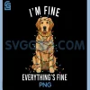 Golden Retriever Christmas PNG, I'm Fine Everything is Fine PNG