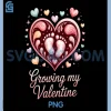 Growing My Valentine PNG, Baby Footprints Heart PNG