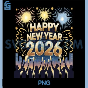 New Year 2026 Countdown Fireworks PNG, Champagne Party Night PNG