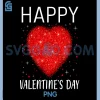 Happy Valentine PNG, Colorful Confetti Heart PNG