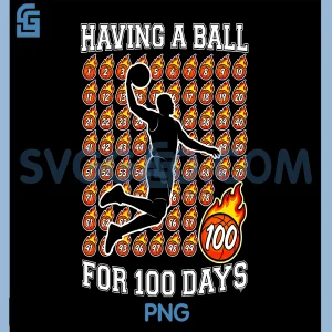 Having A Ball 100 Days of School PNG, Basketball Ice Cram Drip PNG