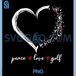 Heart Peace Love Golf PNG, Player Sport Lovers PNG
