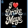 I Love Drake Maye PNG, QB Football Fan PNG