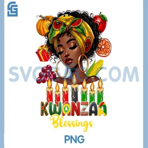 Kwanzaa Blessings PNG, Afro American Celebration PNG, Black Woman PNG