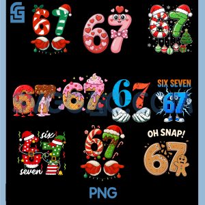 67 Ice Cream Drip Meme PNG Bundle, Funny Six Seven Valentine Days 6 7 Bundle