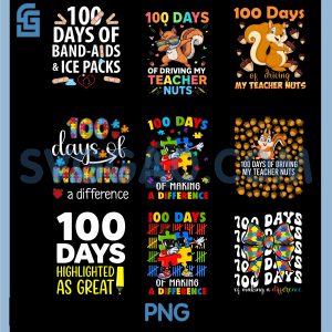 100 Days Of Making A Difference PNG Bundle, Teacher Student School PNG