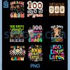 100 Days Growing Boho Flowers PNG Bundle, 100Th Day of School PNG