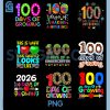 100 Days of Growing PNG Bundle, 100th Day of School PNG