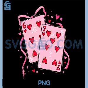 Playing Cards Six Seven PNG, Valentine's Day Couples 6 7 Meme PNG