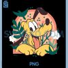 Cute Spring Dog Illustration PNG, Playful Puppy With Flowers PNG