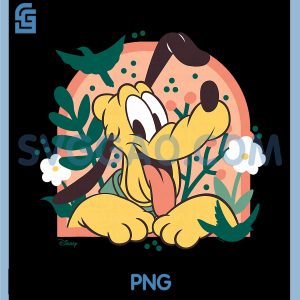 Cute Spring Dog Illustration PNG, Playful Puppy With Flowers PNG