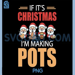 Pottery Kawaii Santa PNG, Claus Christmas Ceramic Worker PNG