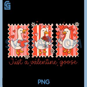Preppy Just A Valentine Goose PNG, Duck Goose Lover PNG