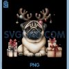 Pug Santa Christmas PNG, Tree Lights Xmas PNG, Dogmas Dog PNG