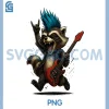 Raccoon Playing Guitar PNG, Rock Music Festival Animal Art PNG