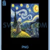 Raccoon Starry Night PNG, Van Gogh Racoon PNG