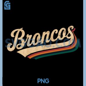 Retro Broncos PNG, Name Vintage Classic PNG