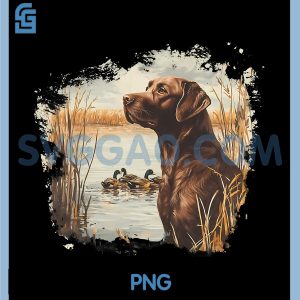 Chocolate Lab Mallard Duck PNG, Hunting PNG