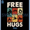 Retro Free Hugs PNG, Wrestling Graphic PNG