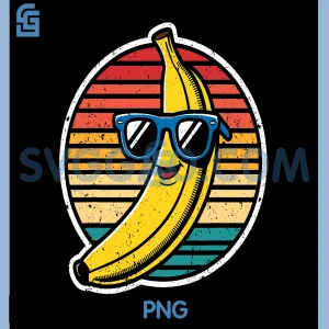 Retro Funny Banana PNG, Fruit Lover PNG