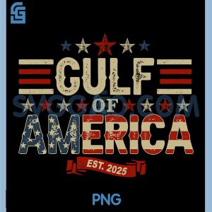 Gulf of America Est 2025 PNG, Vintage USA PNG