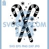Black White Candy Cane SVG, Minimal Christmas Candy Cane SVG