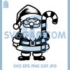 Cute Santa With Candy Cane SVG, Simple Christmas Line Art SVG 2 Cute Santa With Candy Cane SVG, Simple Christmas Line Art SVG