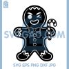 Cute Gingerbread Man Candy Cane SVG, Simple Christmas Line Art SVG
