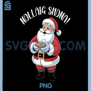 Nollaig Shona PNG, Retro Merry Christmas in Irish PNG