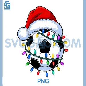 Santa Soccer Ball PNG, Christmas Soccer PNG