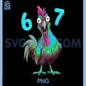 Six Seven 6 7 Italian Chicken PNG, Brainrot 67 Gamer Meme PNG