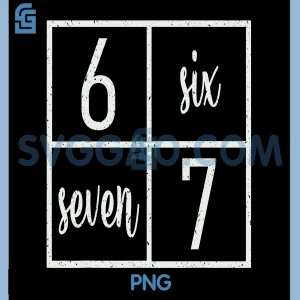 Six Seven 6 7 Meme PNG, Funny Retro 6 7 PNG
