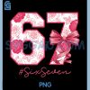 Six Seven 67 Coquette Girl Bow PNG, Funny Gen Alpha Slang PNG
