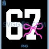 Number 67 Coquette Bow PNG, Six Seven 67 Meme PNG
