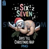 Six Seven Christmas Nap Sloth PNG, Funny Holiday Animal PNG