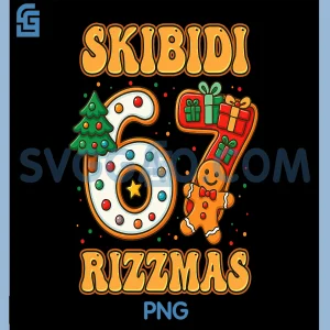 SKIBIDI 67 RIZZMAS PNG, Funny Six Seven Christmas PNG